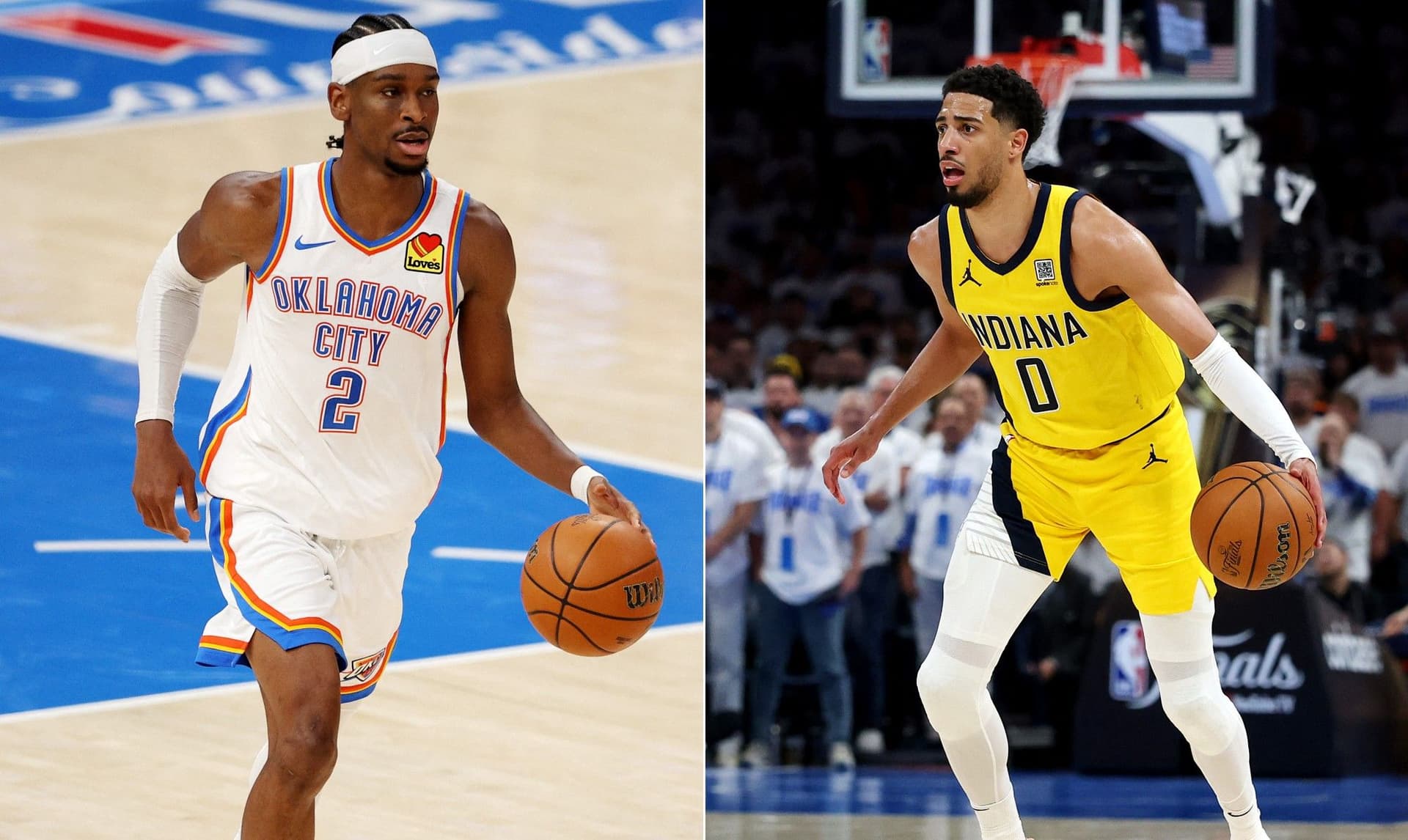 Shai Gilgeous-Alexander e Tyrese Haliburton enfrentam críticas da geração Z em busca de um título inédito na NBA. Legenda da imagem. Reprodução: Globo