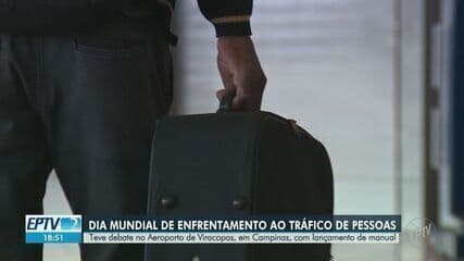 Anac lança manual de combate ao tráfico de pessoas na aviação em Viracopos. Reprodução: Globo
