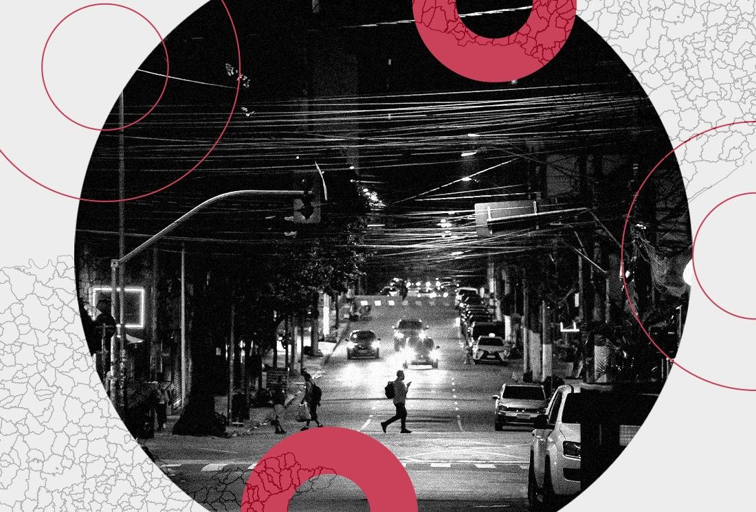 Mapa de SP evidencia que menos de 4% do território concentra um quarto dos roubos de celular.. Reprodução: Oglobo