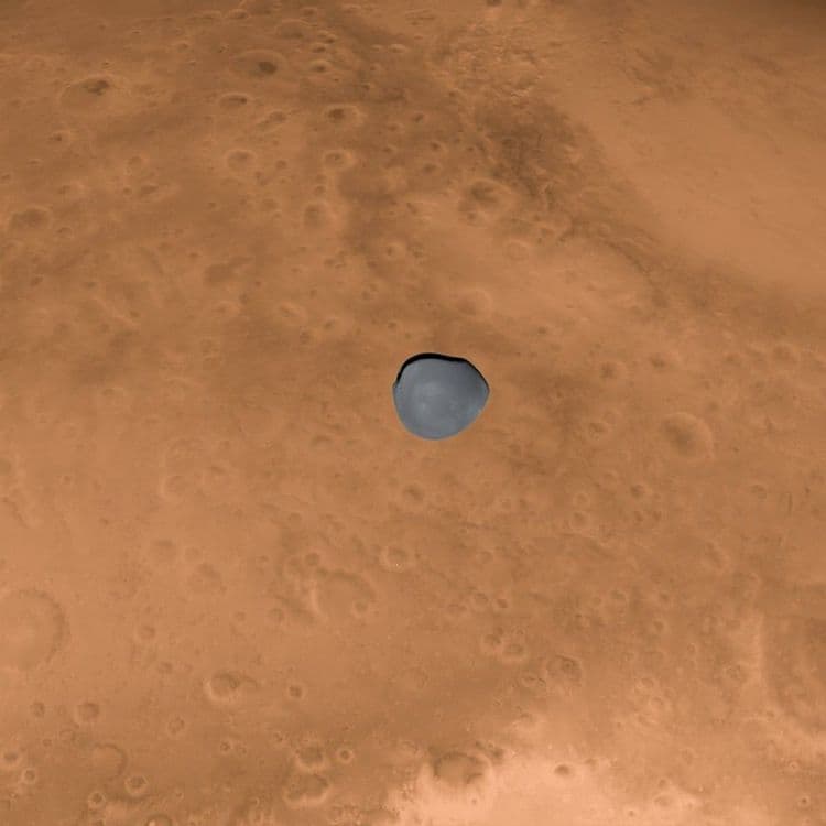 Hera realiza sobrevoo em Marte e revela Deimos
