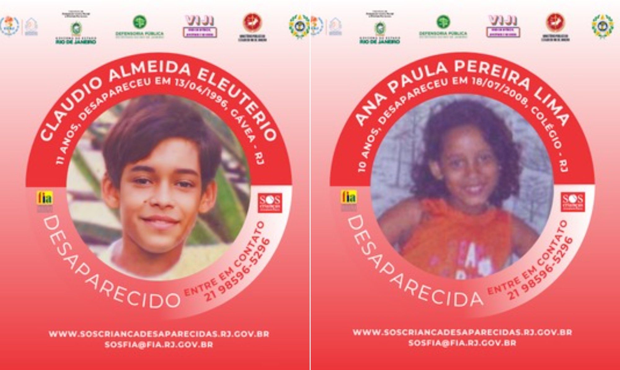 [Campanha online mobiliza internautas na busca por crianças desaparecidas]. Reprodução: Oglobo