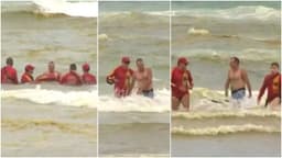 TV Verdes Mares flagra afogamento na Praia do Futuro no primeiro dia de operação na alta temporada. Reprodução: G1