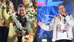 Evo Morales e candidatos adversários nas eleições presidenciais bolivianas de 2025. Reprodução: Globo
