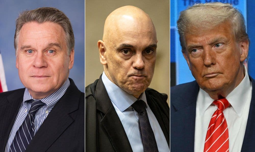 Deputado americano Chris Smith pede sanções contra ministro do STF Alexandre de Moraes. Reprodução: Globo