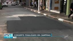 Buraco na Rua Barão de Jaguara abre-se e gari é lançado durante obra em Campinas. Reprodução: Retorno do item 11