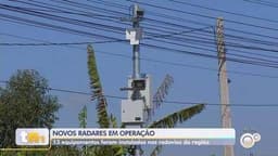 Novos radares de velocidade começam a operar na Rodovia Waldomiro Corrêa de Camargo em Itu. Reprodução: Globo