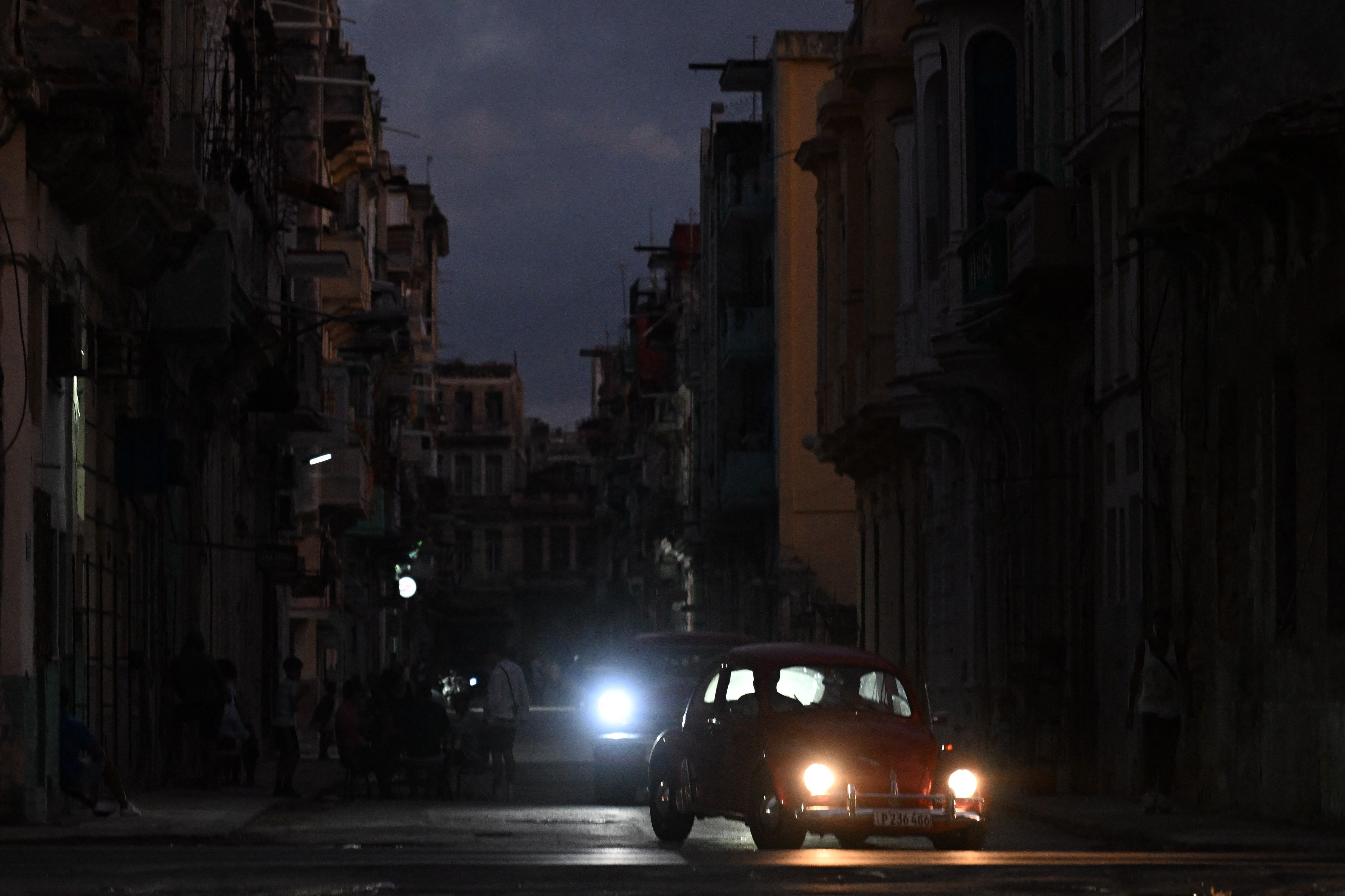 Cidade cubana no escuro durante o segundo apagão nacional em uma semana.. Reprodução: G1