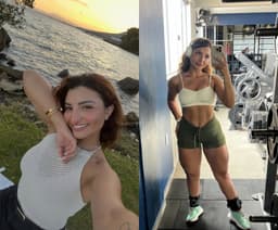 Nicole Brenda, personal trainer de 28 anos, morreu em acidente de moto em Palhoça, SC. Legenda da imagem. Reprodução: Globo.