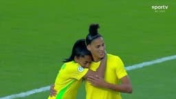 Brasil busca classificação nas semifinais da Copa América Feminina contra o Paraguai. Legenda da imagem. Reprodução: Globo