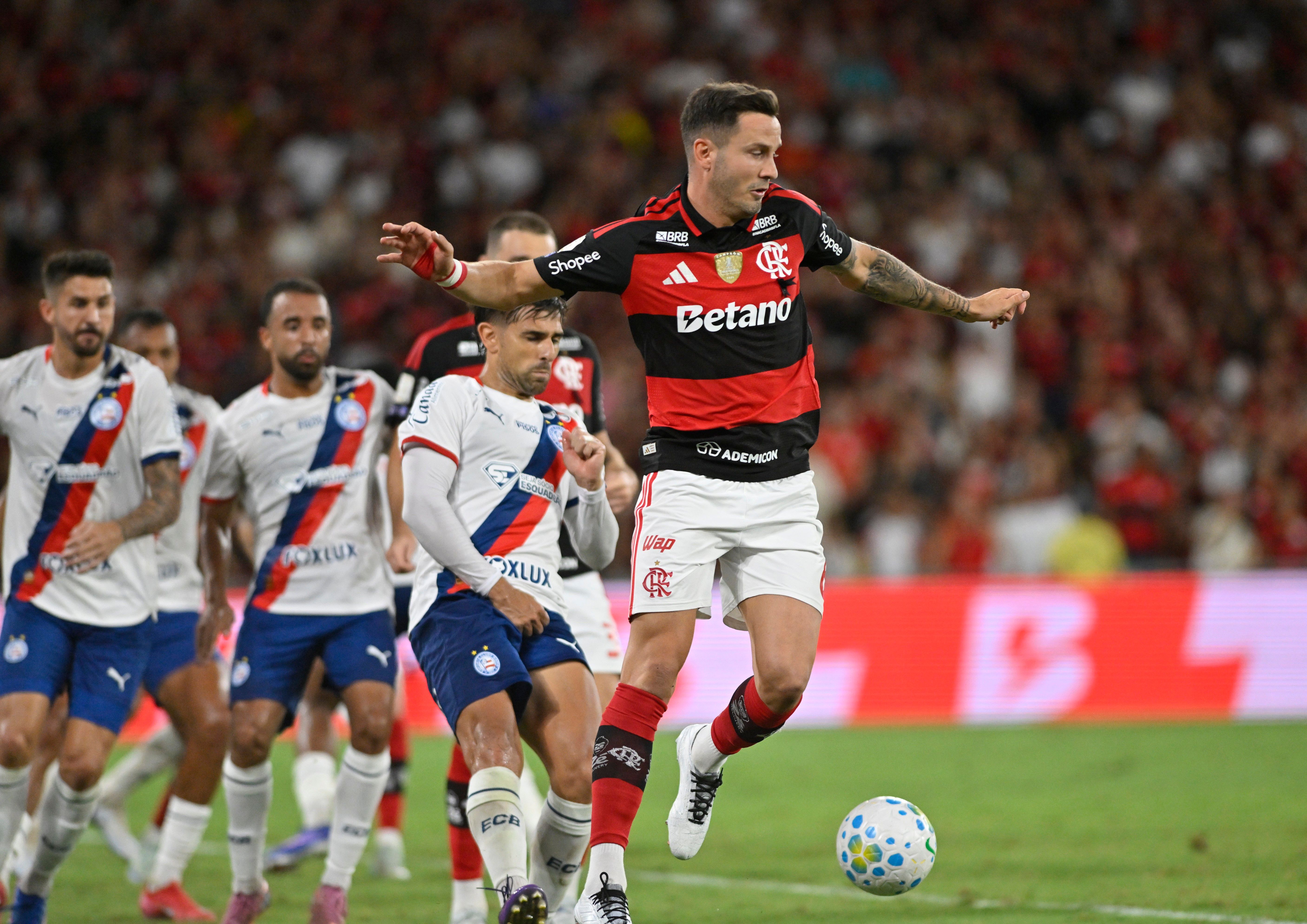 Saúl aparece em sua estreia pelo Flamengo neste ano. Reprodução: Ge