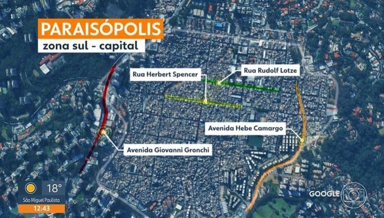 Protesto violento após a morte de suspeito durante operação policial em Paraisópolis. Reprodução: TV Globo
