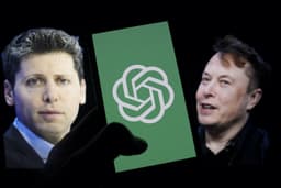Elon Musk e Sam Altman discutem uma aposta sobre inteligência artificial. Reprodução: Gizmodo