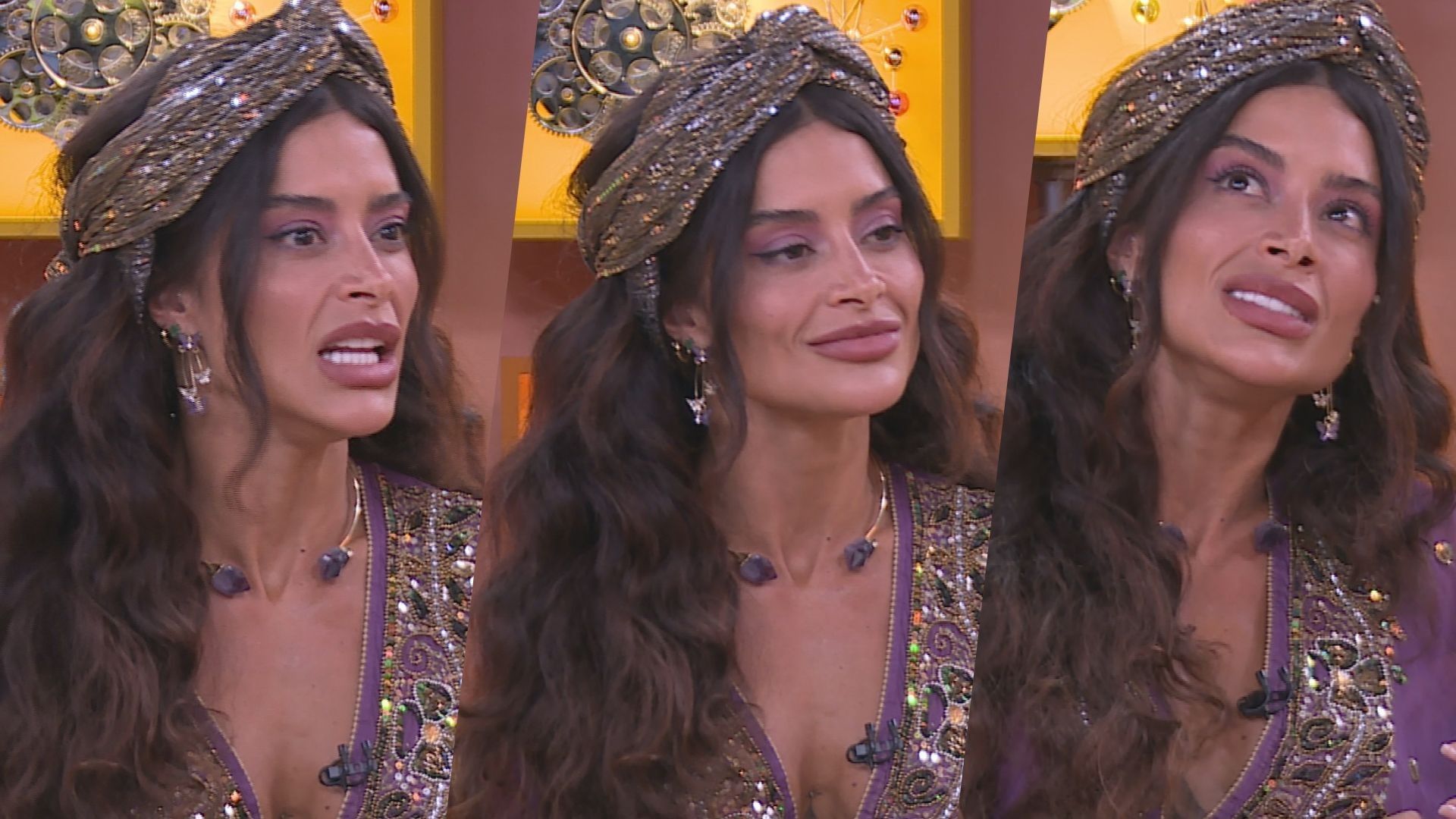 Aline Campos reage a discussões de VAR e fofoca no Bate-Papo BBB. Reprodução: Gshow