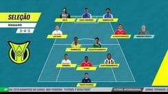 Jogadores destacados na Seleção da 15ª rodada do Brasileirão, incluindo Luciano, Kaio Jorge e Gabigol. Reprodução: Globo