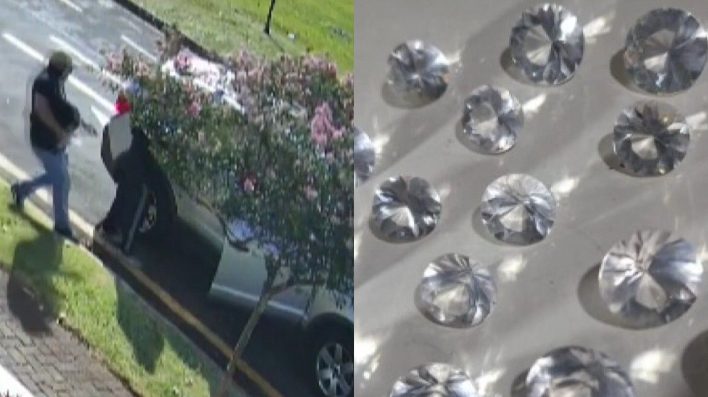 Celular esquecido no local do crime ajudou a investigar o roubo de diamantes no Paraná.. Reprodução: G1