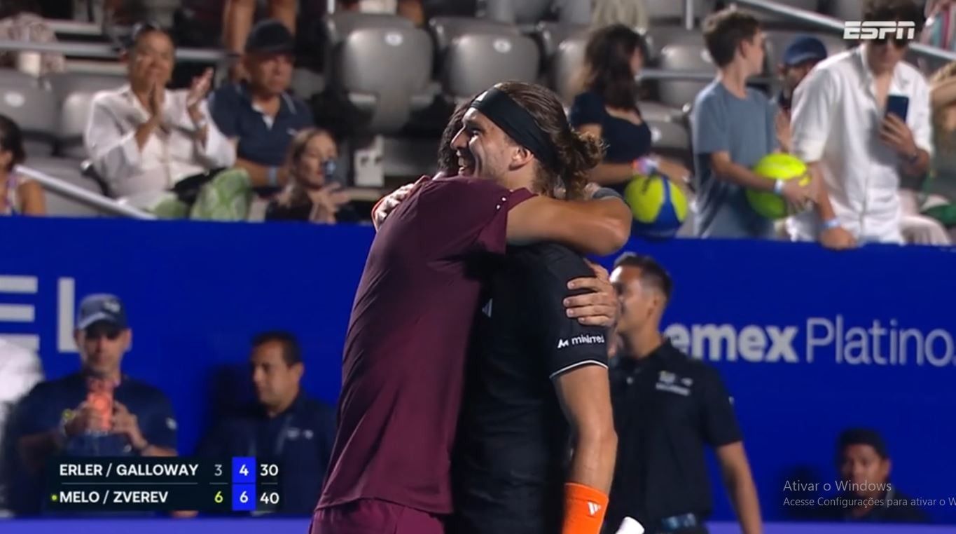 Melo e Zverev comemoram título no ATP 500 de Acapulco. Reprodução: Ge