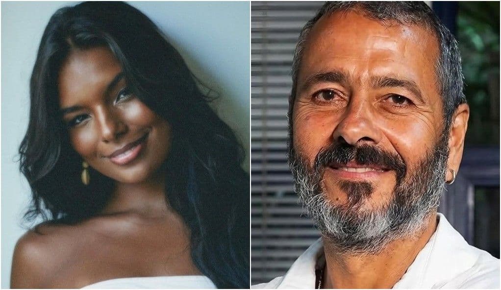 Marcos Palmeira e Mell Muzillo durante as gravações de 'Sedução' em Alter do Chão, Pará. Reprodução: Globo