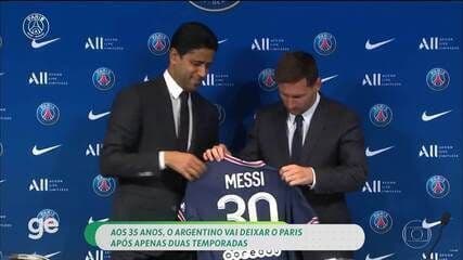 Messi reencontra o PSG no confronto entre Inter Miami e o clube francês na Copa do Mundo de Clubes.; Legenda da imagem. Reprodução: Globo