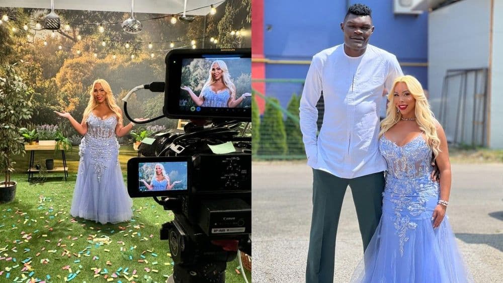 Suellen Carey, primeira brasileira no reality 'Game of Chefs', ao lado de Bradley Marongo. Reprodução: Globo