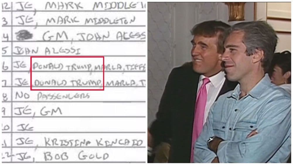 Trump enfrenta pressão política sobre sua relação com Jeffrey Epstein e a divulgação da lista de clientes. Reprodução: Globo