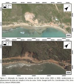 Perícia do MPF identifica risco de deslizamento em rodovia na Reserva Natural de Japaratinga. Reprodução: Redação com MPF