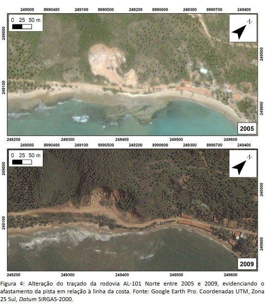 Perícia do MPF identifica risco de deslizamento em rodovia na Reserva Natural de Japaratinga. Reprodução: Redação com MPF