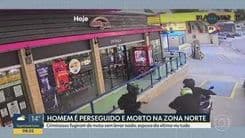Motociclista é morto a tiros durante perseguição de criminosos em posto de combustíveis na Zona Norte de SP.; Reprodução: Globo