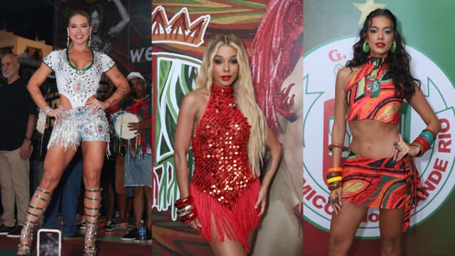 Musas brilham em ensaio na quadra da Grande Rio. Reprodução: Gshow