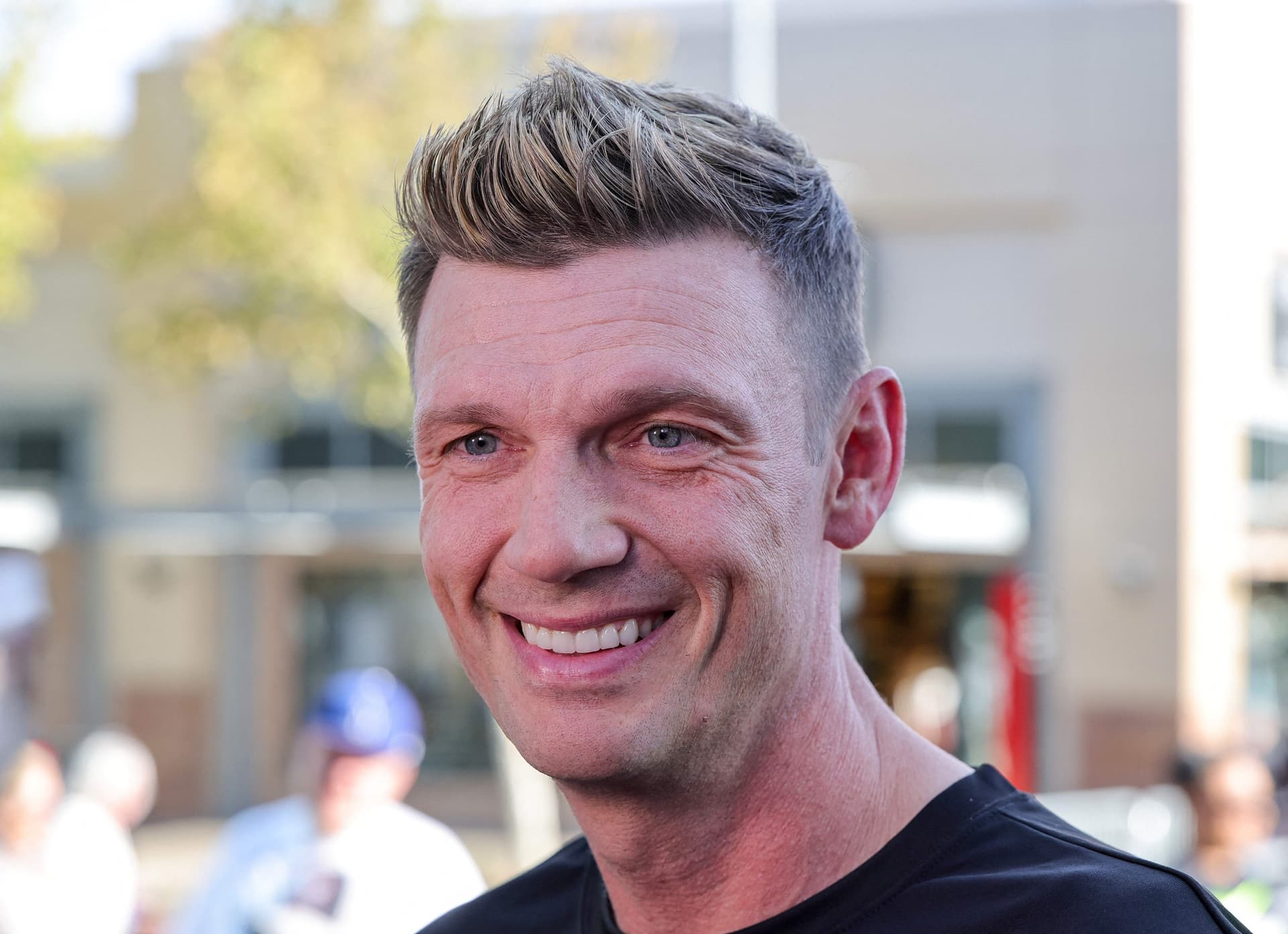 Nick Carter é entrevistado em Las Vegas, antes do show dos Backstreet Boys. Legenda da imagem. Reprodução: Retorno do item 11
